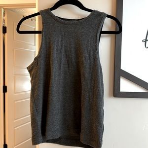 Madewell high neck swing tank, charcoal/grey/black